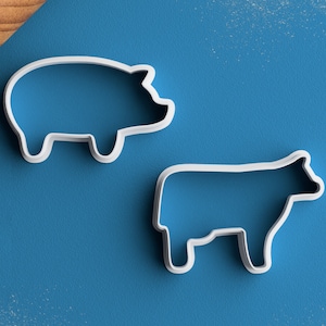 Schwein Cookie Cutter - Kuh Cookie Cutter Vegan Geschenk Vegetarischer Cookie Cutter
