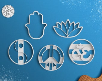 Symbol Cookie Cutter Set – Yoga Cookie Cutter Hamsa Cookie Cutter Lotus Cookie Cutter