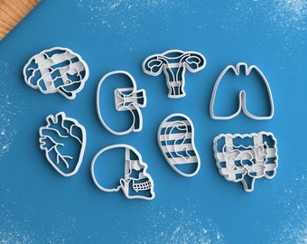 Anatomy Cookie Cutter Set - Medical Student Gift Anatomical Heart Cookie Cutter