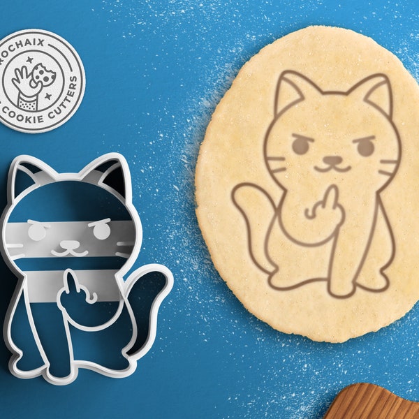 Cat Middle Finger Cookie Cutter - Cat Butt Cookie Cutter Middle Finger Cat Cookie Cutter