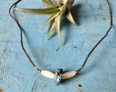 Sterling Silver Necklace Turquoise Mother Of Pearl Liquid Silver Short Choker Necklace Southwestern Old Pawn Native American Womens Gifts
