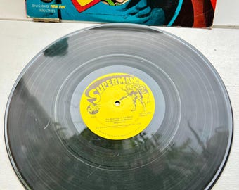 1975 Superman Vinyl Record Cartoon Show Power Records Movie