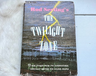 1963 Twilight Zone Sci Fi book Rod Sterling New Stories short stories ESP supernatural science fiction sci fi vintage retro home decor gifts