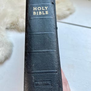 Antique Holy Bible Book: Black & Gold, Gideon Edition