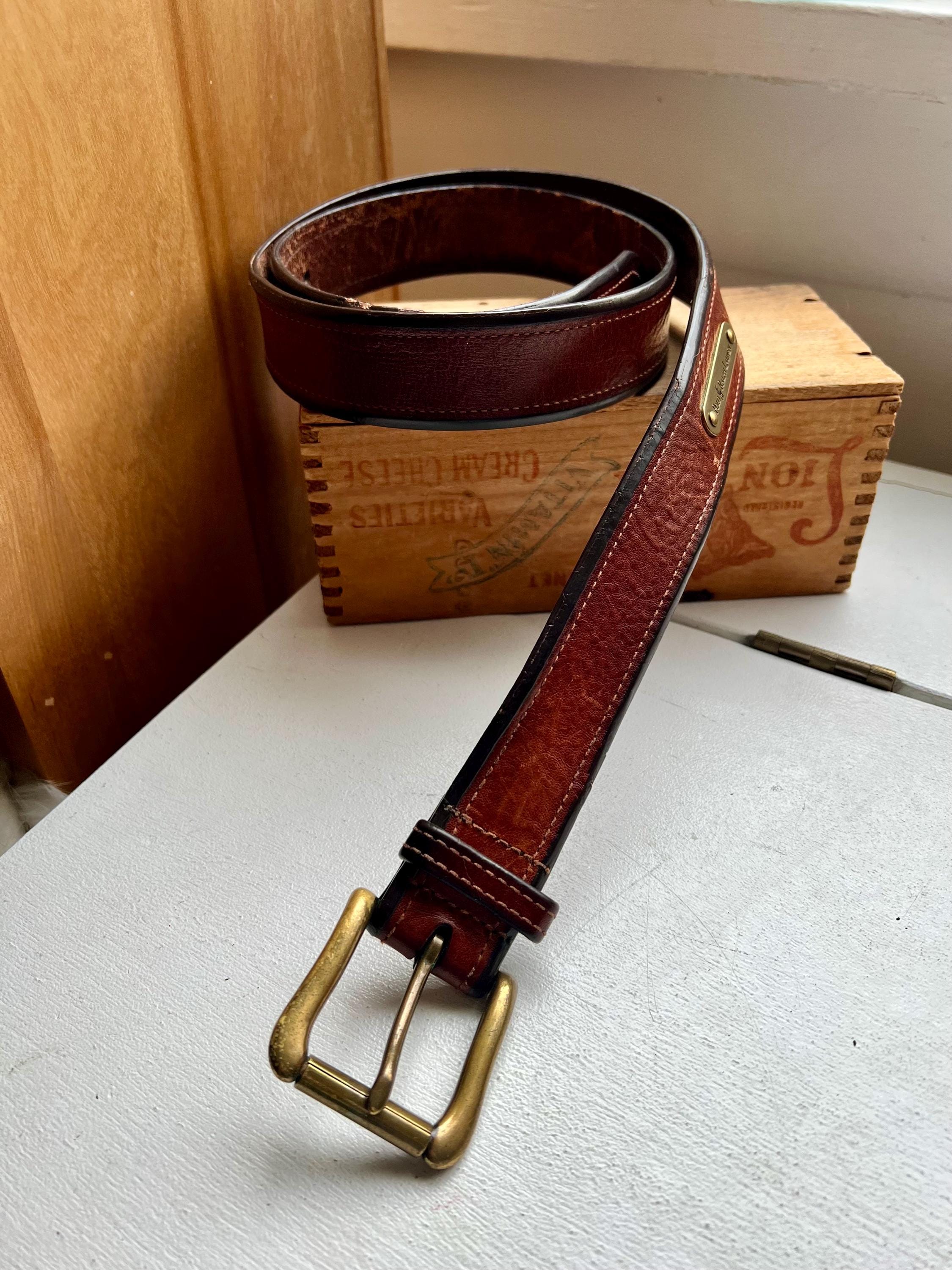 Vintage Ralph Lauren Brown Leather Belt with Brass Buckle and Stud Accents Ralph Lauren Horse Buckle Belt – The Kit Vintage main image 4