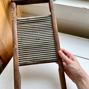 Antique washboard vintage lingerie washing wooden metal laundry room country farmhouse home decor primitive home tools washing board gifts