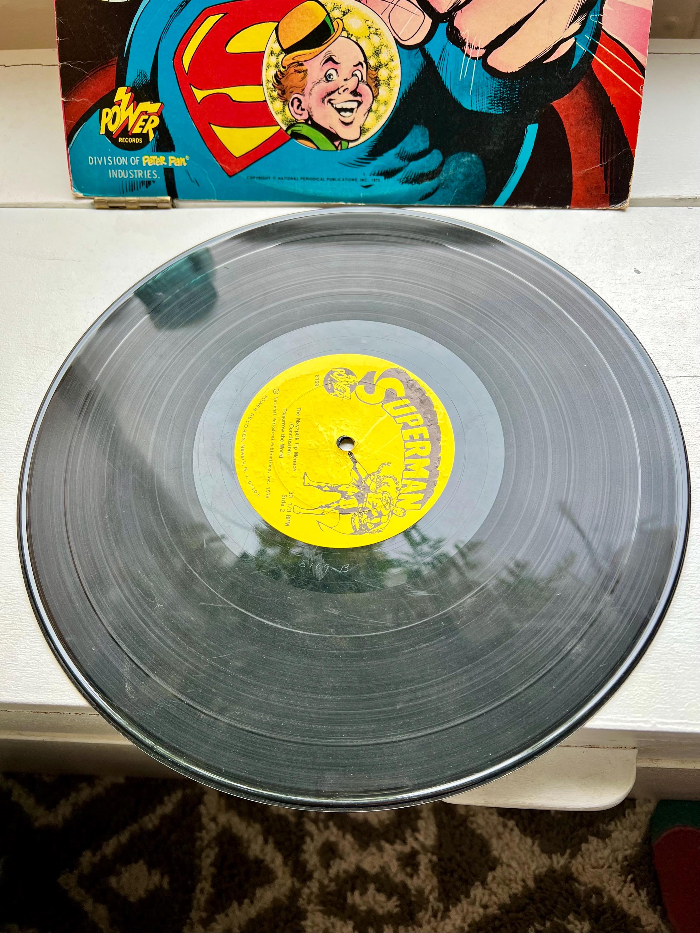 1975 Superman Vinyl Record Cartoon Show Power Records Movie