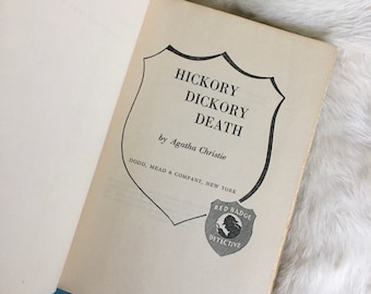 1950s Hickory Dickory Death Agatha Christie mystery fiction book retro vintage rare book vintage home decor book collection mystery novel