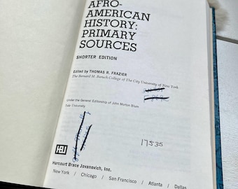 1971 Afro-American History Book: Primary Sources, Thomas Frazier