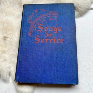 Antique Songs for Service Hymnal Hymns Church Jesus Christ Religious book vintage home school teaching sheet music rare vintage gift 1918