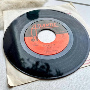 1981 AC/DC vinyl record Snowballed Let’s Get it Up singles music album 45 rpm vintage rock roll classic rock music wall art home decor Gift