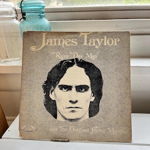 1971 James Taylor Rainy Day Man Original Flying Machine Vinyl record album vintage folk pop music 1970s home decor classic rock music gift