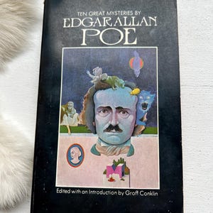 1960 Edgar Allen Poe book 10 great mysteries horror mystery book gothic poems poetry work vintage home decor rare books gift 1960s paperback