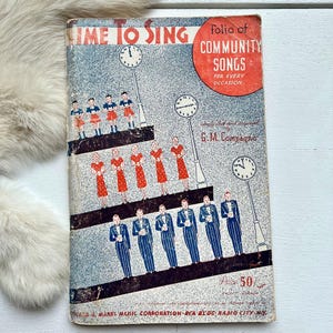 1938 Community Songs songbook Time to Sing Church antique Christmas music book history home school teaching sheet music rare vintage home