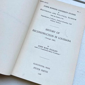 1966 History Reconstruction in Louisiana civil war American US America Abraham Lincoln book historical history gifts ideas dads vintage