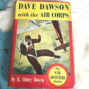 1944 Air Corps book Dave Dawson Sidney Brown World War 2 WW2 history fiction 1940s home decor vintage kids children’s army air force gift