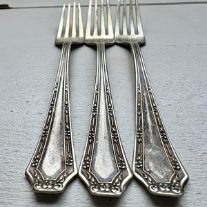 Fairfield Silver plated forks set three sterling silver silverware plate antique vintage silverware kitchen fall Christmas home decor gift
