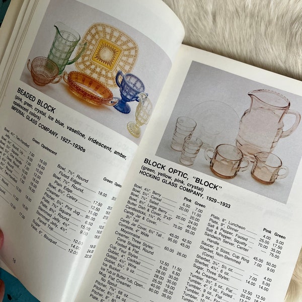 Depression Glass book vintage antique glassware cup plate bowl 1993 pocket guide antiques 1990 Gene Florence gifts for collectors dads moms