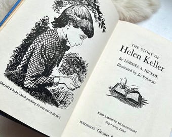 1958 The Story of Helen Keller Biography: Illustrated Hardcover Book