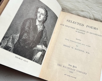 1916 Selected Poems, Required Reading for Secondary Schools: Antique Textbook Poetry Book