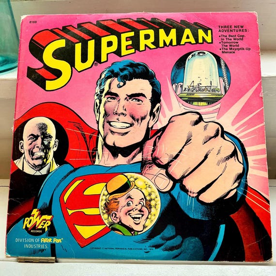1975 Superman Vinyl Record Cartoon Show Power Records Movie