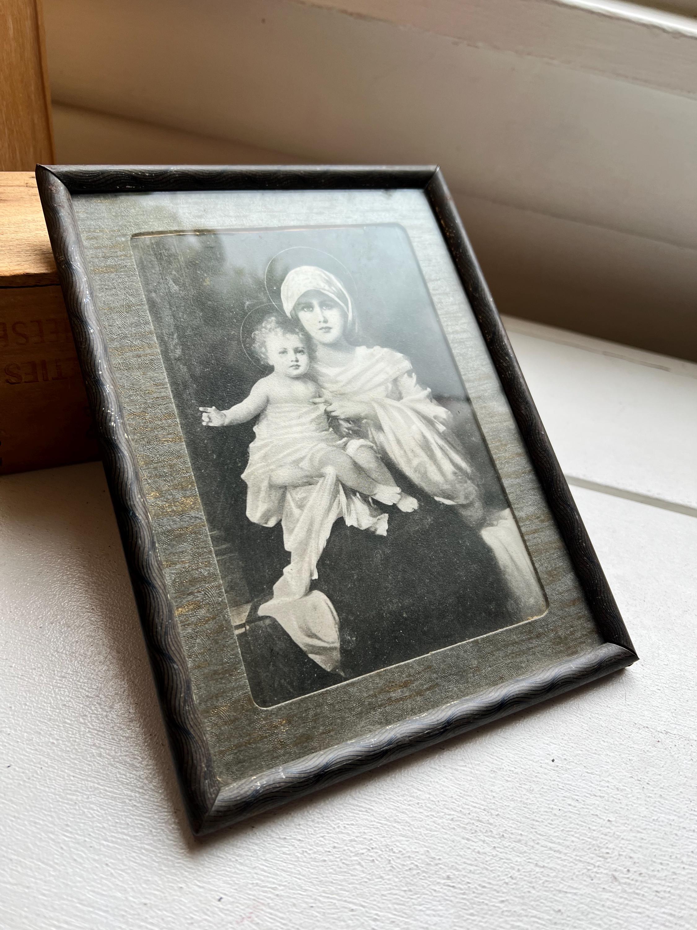 Antique Madonna and Child Art Print: Framed Religious Home Decor (6x8 ...