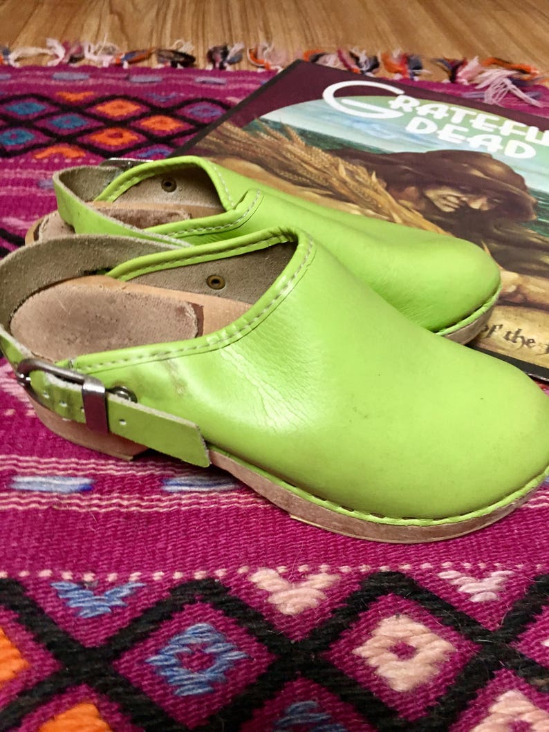 lime green clogs