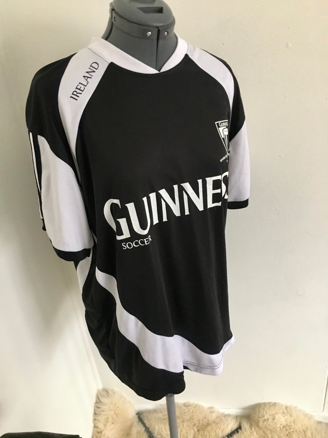 Vintage Guinness soccer jersey Ireland championship black Etsy