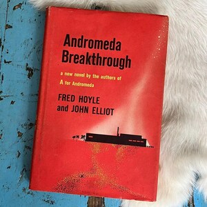 1964 Andromeda Breakthrough Science Fiction 1960s book Fred Hoyle spacecraft aliens ufo home decor fiction sci fi space mystery gifts dad