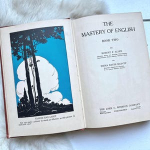 1925 Mastery of English English Antique decor school textbook English rare book Vintage home school collection moms gift teachers 1920s
