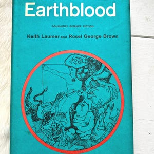 1966 Eathblood sci fi space first edition Brown Laumer gift Rare book 1960s aliens ufo robots home decor Science Fiction space gifts dads