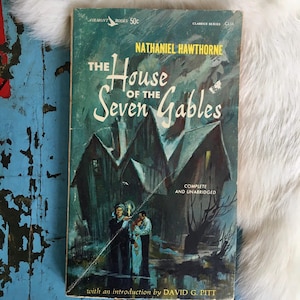 1963 The House of the Seven Gables Nathaniel Hawthorne literature classic fiction novel The Scarlet Letter 1960s home decor gifts father day