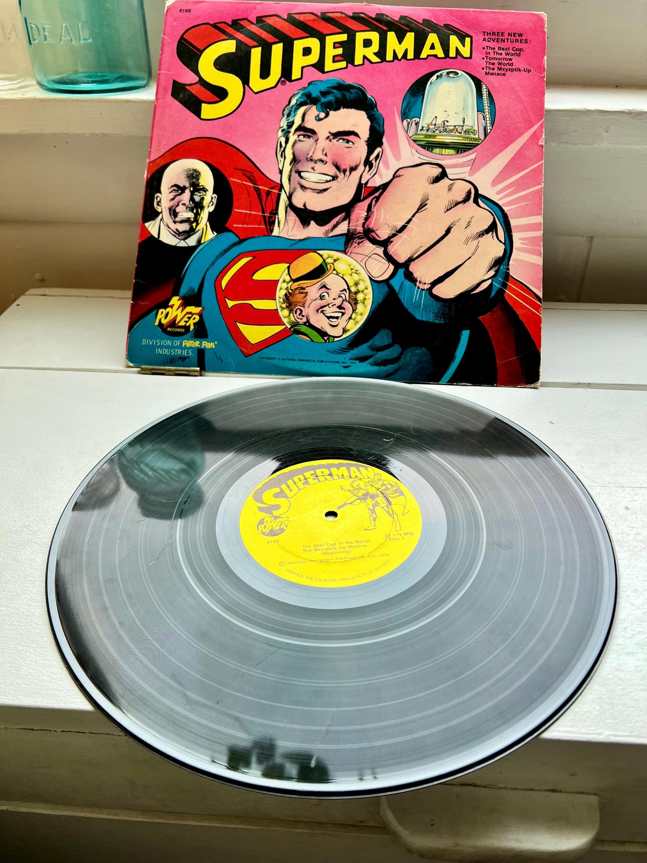 1975 Superman Vinyl Record Cartoon Show Power Records Movie