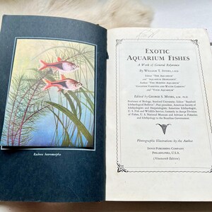 1956 Exotic Aquarium Fishes William T. Innes illustrated book fish identification vintage rare book guide how to gift dads mens home decor