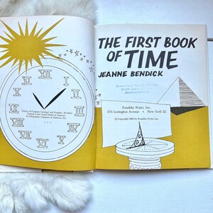 1963 The First Book of Time Jeanne Bendick physics kids illustrated school book textbook science vintage MCM home schooling decor gift 1960s