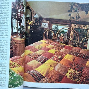 1984 Patchwork and Quilting Book quilt sewing blankets home decor curtain book how to women sewing patterns vintage fashion retro summer