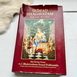 1976 first edition Srimad Bhagavatam book Krishna Hindu text ancient India Indian meditation vintage Religions spirituality book Hinduism