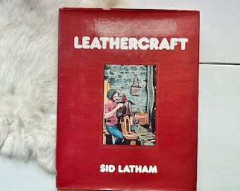 1977 Leathercraft book Sid Latham leather working patterns purse jacket coat belt wallet tools how to guide repair home decor design gift