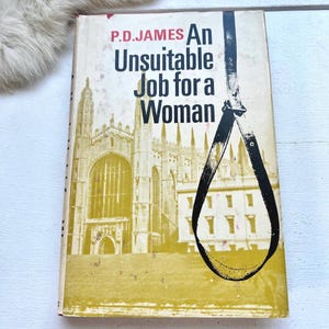 1972 An Unsuitable Job for a Woman P.D James crime murder mystery detective book vintage literature classic fiction 1970s home decor gifts
