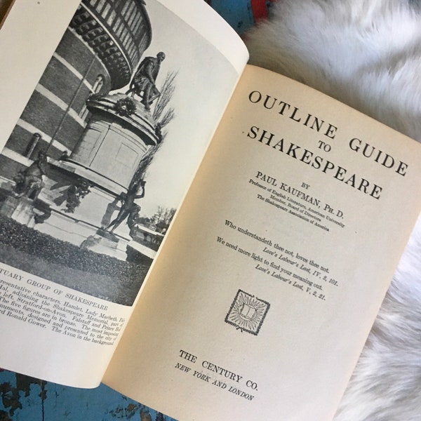 1924 William Shakespeare book guide complete works Romeo and Juliet Midsummers Night Dream Taming of the Shrew vintage antique books decor