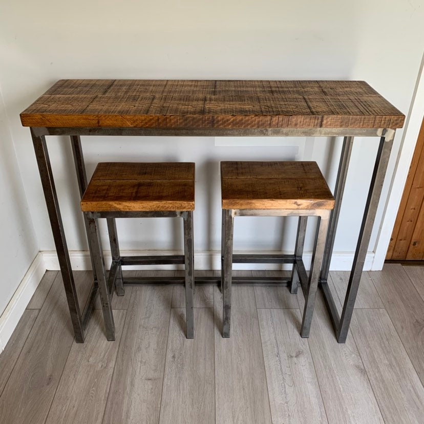 Breakfast Bar and stool set in a reclaimed industrial style