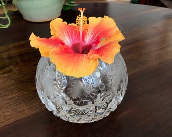 Vintage Cut Crystal Rose Bowl-Collectable - Collectible