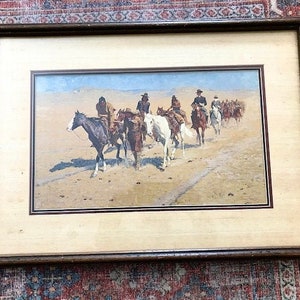 Pony Tracks in the Buffalo Trails by Frederick Remington -Framed Print with COA