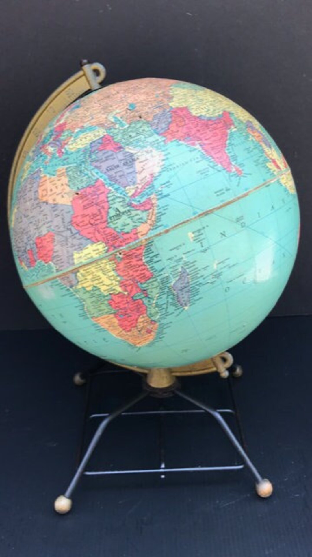 Vintage Replogle Atomic 10 Inch Reference World Globe - Wire Stand ...