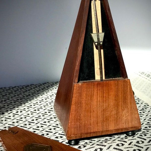 Antique Wood Metronome Maelzel Paris France 1930’s