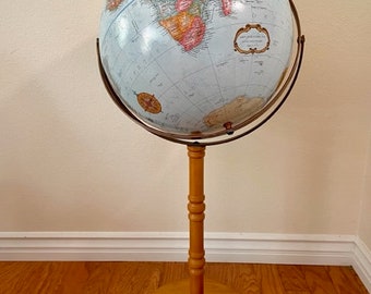 Replogle World Classic 16” Diameter Vintage Globe with Maple Floor Stand