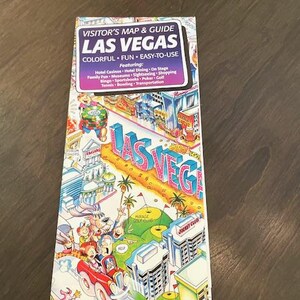 Carte dessinée Las Vegas, 1993, vintage