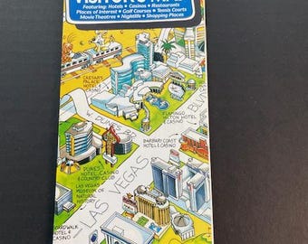 Cartooned Map of Las Vegas 1989