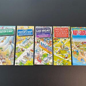 Mapas caricaturizados de las décadas de 1980 y 1990: Las Vegas, Palm Springs y el sur de California