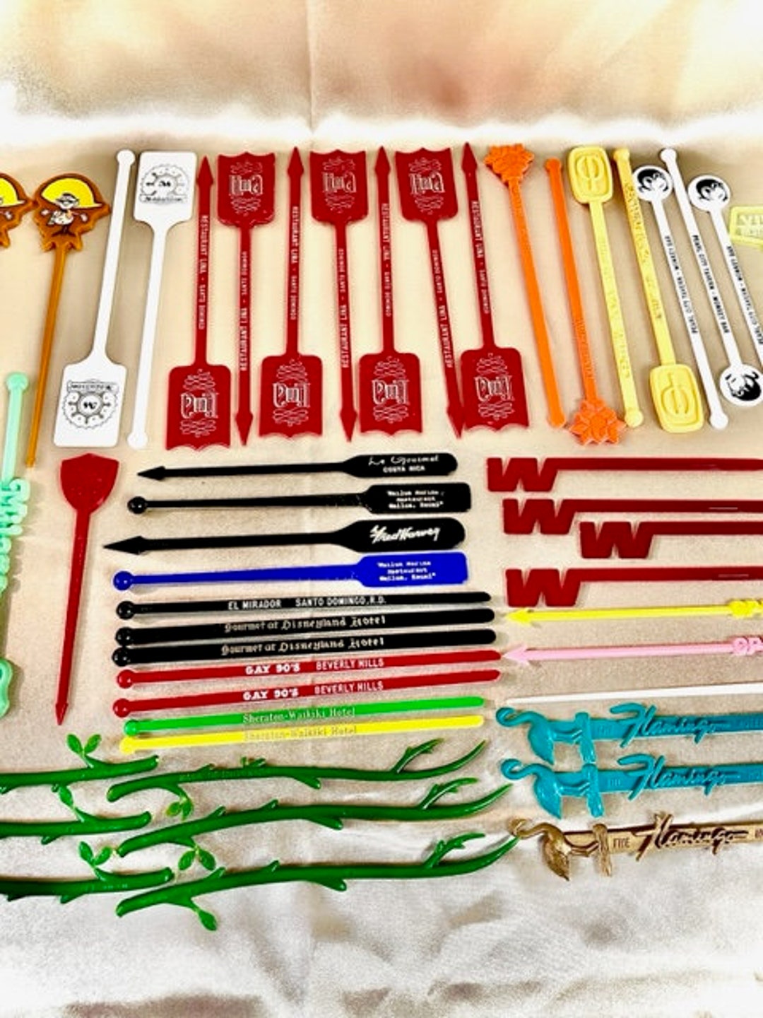 Vintage Retro Swizzle Stick Collection Collectible Swizzle Sticks Etsy